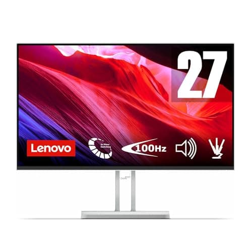 Lenovo L27i-4B - Monitor 27" (IPS, 1920 x 1080 px, 16:9, 100 Hz, Tiempo de Respuesta 4ms, HDMI, VGA, Montaje VESA 100 mm, Soporte de Inclinación) Color Gris Nube, Versión Actual