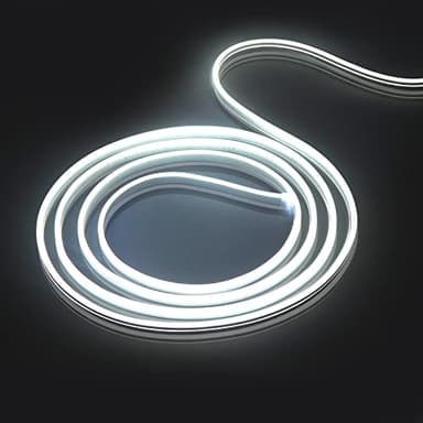 EXTRASTAR Tira de Luz LED de Neón, Luz Blanca Fría, 12V, Cable 5M, 120 LED, Impermeable IP65, 8.5W/M, No Regulable, Tira de LED para Jardín, Exterior, Festival, Fiesta, Adaptador no Incluido