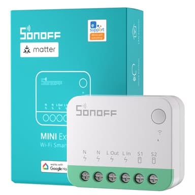 SONOFF Matter Interruptor WiFi Inteligente, DIY Rele WiFi, Funciona con Apple Home, Alexa, Google Home, Requiere Neutral