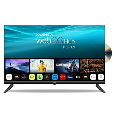 Cello C3224WSF 32" Pulgadas Smart/DVD TV sin Marco Reproductor de DVD Integrado Triple sintonizador Bluetooth Sistema operativo superrápido WebOS by LG Disney+ Netflix Prime Made in Europe [2024]