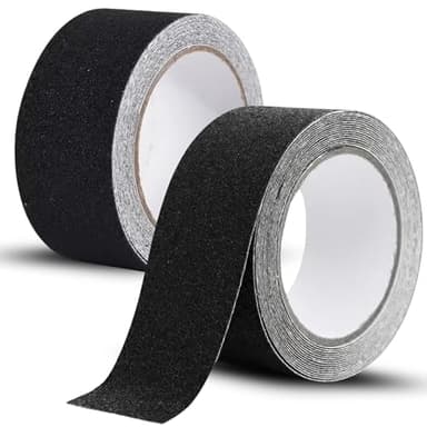 Pack 2 Cinta Antideslizante Escaleras 5cm x 5m. Tiras Antideslizantes Escaleras para Interiores y Exteriores. Fuerte Cinta Seguridad Adhesiva para Suelo Antideslizante. Evita Resbalones y Caídas