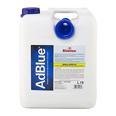 Rhütten, AdBlue Motores diésel, Basf, aditivo de síntesis, urea purísima, ISO 22241, preserva SCR, bloquea la impureza del catalizador, Motores Euro 6, tapón vertedor, 10 l