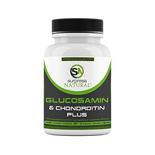 Surpresa Natural® Glucosamina y Condroitina PLUS dosis alta de 2700mg diarios, suministro para 2 meses Probado en laboratorio, 195 cápsulas