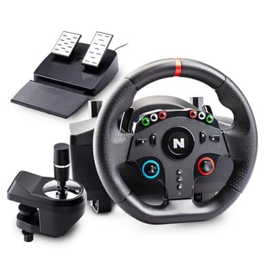 NITHO Drive Pro ONE Volante de Carreras con Pedales y Cambio, Volante de Juego para PC, PS4, Xbox Series X|S, Volante de 270 Grados y Zero Dead Zone, Simulador de Conduccion