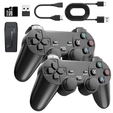 Ozvavzk Retro Game Stick 20,000+ Juegos Clásicos,Consola Retro de 64G Plug and Play,Mando Inalámbrico,Salida HDMI 4K,Consola Proyector Compatible con Televisores Modernos