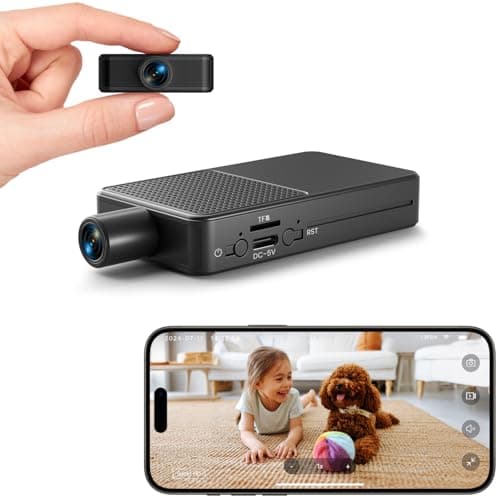 Mini Camara Espia | Camara Vigilancia WiFi Interior | Grabación de 10 Horas | Almacenamiento Gratuito en la Nube, Detección Movimiento & Visión Nocturna