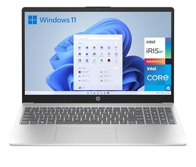 HP 15-fd0194ns- Ordenador portátil de 15.6" FHD (Intel Core i5-1334U, 16GB RAM, 1TB SSD, Intel Iris Xe Graphics, Windows 11) Plata y Azul - Teclado QWERTY Español