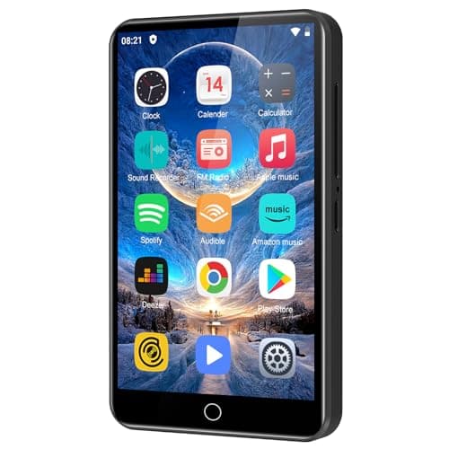 Reproductor MP3 con Spotify, ZAQE 80GB MP3 Player with Bluetooth and WLAN，MP3 Player with Amazon Music, Audible, Deezer, 4 Inch Touch Screen, MP3, MP4 Player for Kids (Negro