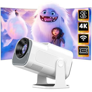 Mini Proyector Portátil - Proyector Mini 4k 1920x1080P Nativo 4K Supote ANSI Videoproyector, Proyectores WiFi 6, BT5.2 180° Rotation Proyector de Cine de HDMI/TV Stick/USB/PS5/Laptop