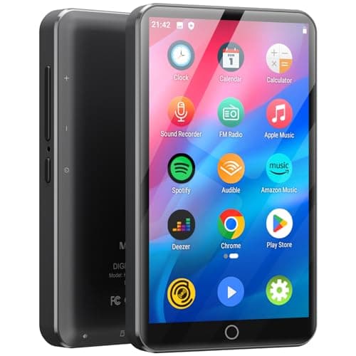 Reproductor MP3 Spotify, MECHEN MP3 Player Bluetooth WLAN, Reproductor MP4 portátil Android con música de Amazon, Deezer, Audible, Compatible con Pantalla táctil de 4 Pulgadas