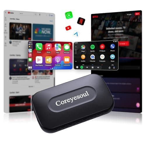 Caja inalámbrica mejorada CarPlay y Android Auto AI para coches CarPlay con cable de fábrica con pantalla táctil, compatible con Netflix y YouTube, Go Wireless CarPlay y Android Auto, caja mágica