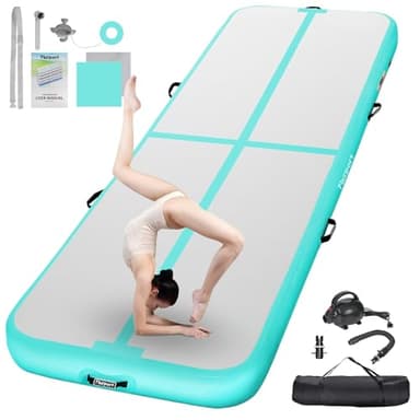 FBSPORT – Alfombra de entrenamiento de 20 cm de altura, alfombra de gimnasia inflable aire Tumbling Track 5 M – Alfombra de gimnasio inflable – Tumbling Yoga con bomba