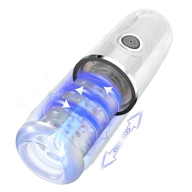 Masturbador Masculino, Masturbador Hombre Automatico con 450 Vibraciones/Minuto, 4D Túnel Texturizado, 6 Voces Realistas, 7 Frecuencias, 90 Minutos de Trabajo, Envase Discreto, Masajeador Portátil