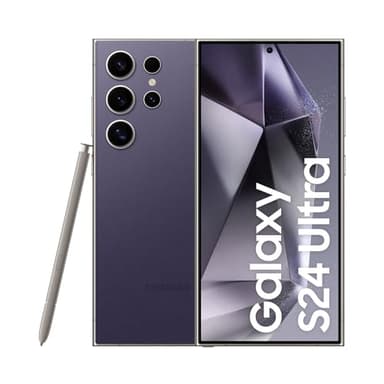 Samsung Galaxy S24 Ultra AI Smartphone, teléfono móvil Android sin contrato, memoria de 12 GB RAM/256 GB, cámara de 200 MP, S Pen, batería de larga duración, violeta titanio