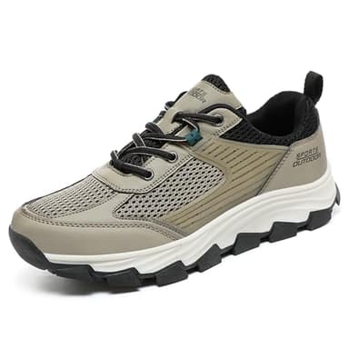 Zapatillas Deportivas para Hombre Ligeras, Calzado para Caminar al Aire Libre, Correr y Gimnasio, 58 Caqui, 42 EU