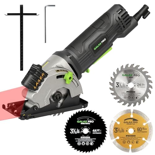 GALAX PRO Sierra circular eléctrica de 480W, 3500 rpm, profundidad de corte máxima de 28.5 mm, equipada con tres hojas de 85 mm, adecuada para cortar madera, PVC y otros materiales.