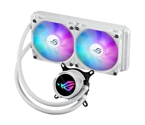 ROG Strix LC III 240 ARGB White Edition - Refrigerador líquido AiO con Bloque de Agua Giratorio 360°, Bomba Gen7 v2 de Asetek, Ventiladores ROG ARGB y Efectos de iluminación Aura Personalizados
