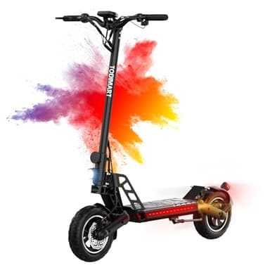 TODIMART G2 Patinete Eléctrico Adultos, 800W de Potencia Máxima, Autonomía 45KM Patin Electrico Todoterreno, Ruedas 10" Tubeless, Carga Máxima 150KG/IP54/Doble Frenos de Disco/Pantalla y Plegable