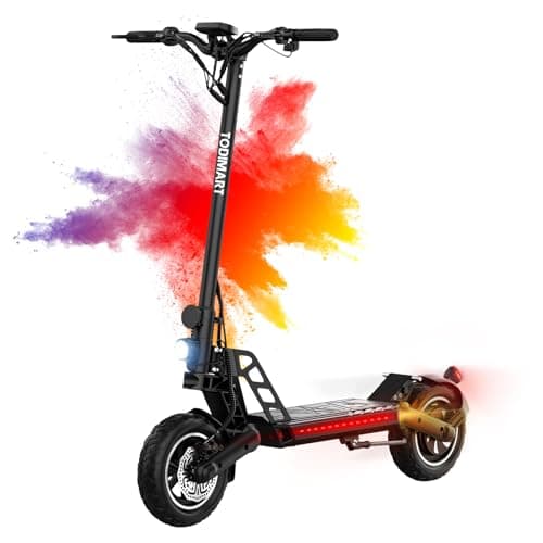TODIMART G2 Patinete Eléctrico Adultos, 800W de Potencia Máxima, Autonomía 45KM Patin Electrico Todoterreno, Ruedas 10" Tubeless, Carga Máxima 150KG/IP54/Doble Frenos de Disco/Pantalla y Plegable