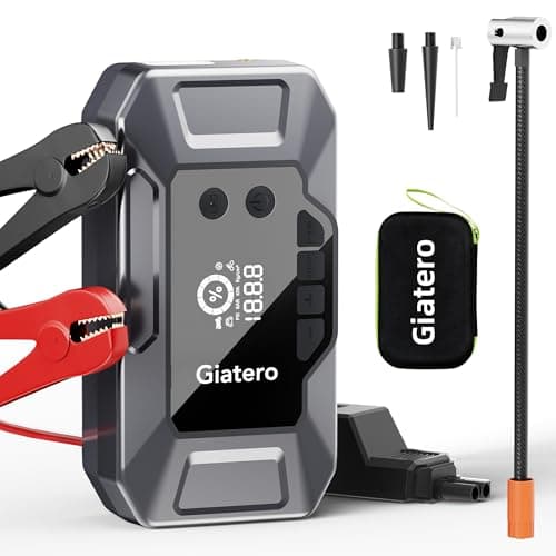Giatero 12V 4000 A Arrancador de Baterias de Coche con comprobador de batería Arrancador de Coches de Mantenimiento para Coche, Arrancador Coche Portatil Moto, Negro 72