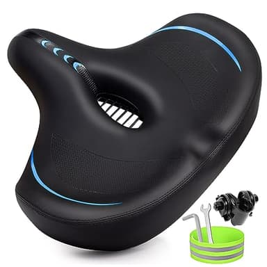 CDYWD Extra Ancho Sillin Bicicleta Muy Comodo, Acolchado Suave, Transpirable, Antiprostatico, Ergonómico Asiento Bicicleta, Sillín Bicicleta para MTB, Ebike, Bicicleta de Ciudad, Bicicleta Estática