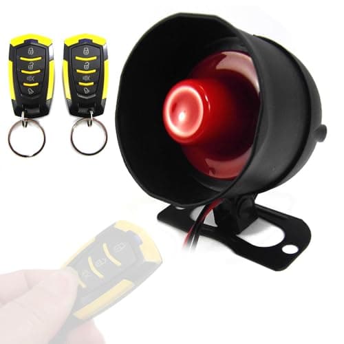 Shkalacar Alarma Universal para Coche 12V, Sistema de Alarma antirrobo para Coche, Sensibilidad de 7 Niveles con 2 Controles Remotos