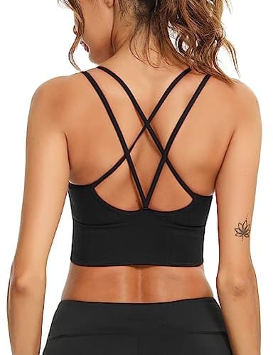 Sykooria Sujetador de Yoga Sujetador Deportivo para Mujer Almohadillas Extraíbles Top Deporte para Gimnasio (B,M)