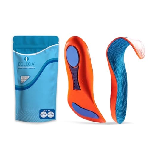 DOLCCIA - Plantillas Ortopédicas para Aliviar Fascitis Plantar, Soporte de Arco para Pie Plano, Absorción de Impacto, Alivio dolor de pie y talón, Plantillas Transpirables Hombres y Mujeres (35-40)