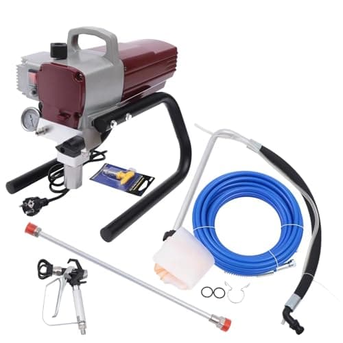 Pistola de Pintura Electrica,1800w 250Bar Airless Pistola Para Pintar, 1.8L/min Maquina de Pintar Paredes 25cm Anchura de pulverización, Máquina de Pulverización 13m Tubo de alta Presión con Regulador