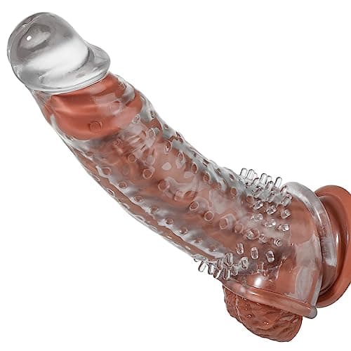 Yivans Funda para pene Alargador de Pene de Juguete Sexual Masculino con anillo testicular antideslizante, manga del pene Aumentar el tiempo de juego y Extendido en 3 cm