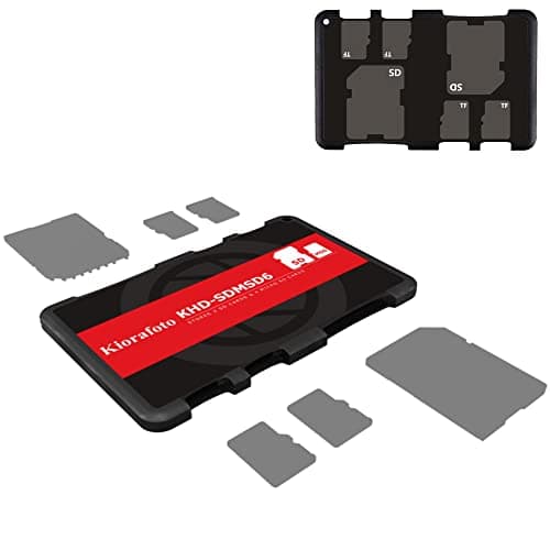 Kiorafoto Funda de almacenamiento para tarjetas de memoria de tamaño tarjeta de crédito para 2 tarjetas SD + 4 tarjetas TF, SD SDHC SDXC y TF