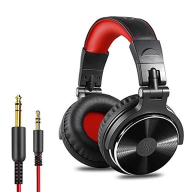OneOdio - Auriculares cerrados, de DJ, para control y mezcla, de piel protegida, aislamiento acústico, movimiento giratorio de 90°, estéreo, portátiles, para cubrir las orejas