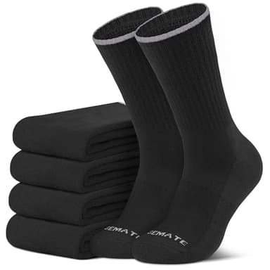 CLOSEMATE Calcetines Invierno Térmicos Hombre Mujer 5 Pares Largos Algodón Antisudor Antiampollas Absorción de Impactos Altos Gruesos Térmicos Frío Para Trekking Senderismo Ciclismo(Negro,L)