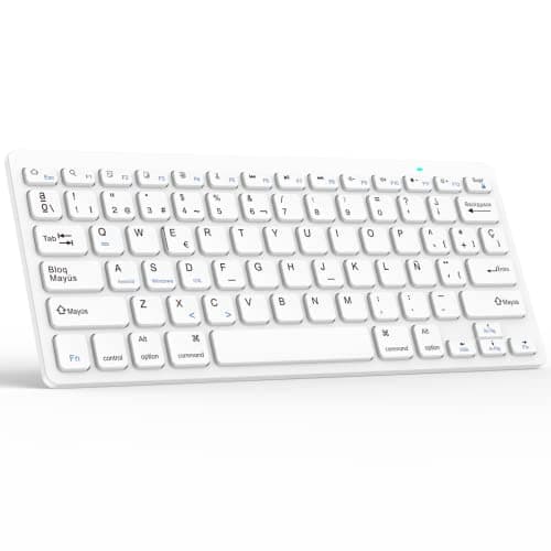 KBCASE Teclado Bluetooth, Teclado Inalámbrico Español para Tablet iPad/iOS/Android/Windows/iPad Pro/iPad Air/iPad Mini, Samsung,Lenovo,Huawei,iPhone y Otros Dispositivos Bluetooth