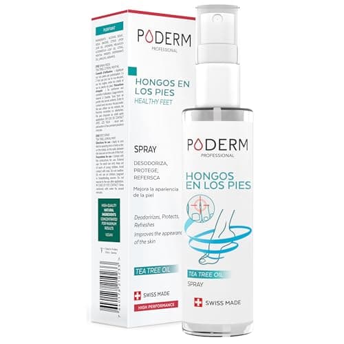 HONGOS PIES SPRAY 50ml - PIE DE ATLETA - Elimina los hongos y el mal olor - Reduce la transpiración - Sensación de frescura - Árbol de té, limón y menta - Cuidado profesional - Swiss Made