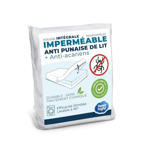 Sweetnight – Funda Integral colchón Impermeable 90 x 190 cm | Anti-chinches y antiácaros | Renovar colchón | Cierre de Cremallera | Sin Tratamiento químico | EP. hasta 25 cm