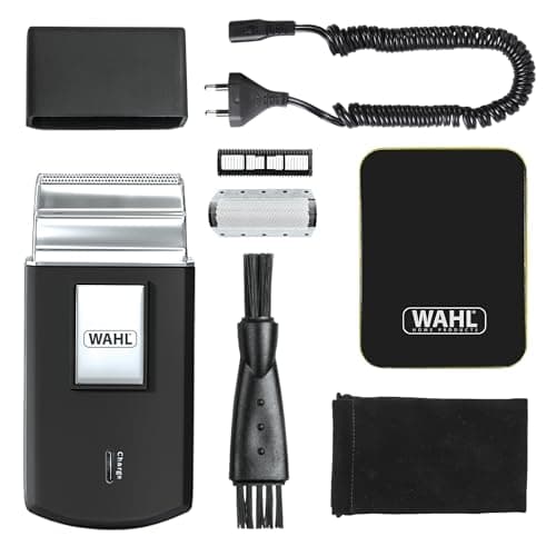 Wahl Afeitadora de viaje: afeitadora eléctrica inalámbrica y recargable para hombre, ideal para viajar, para cortar el pelo y la barba, compacta y portátil