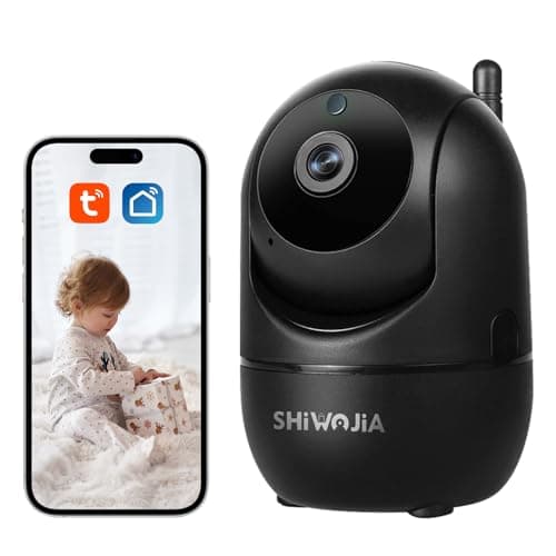 SHIWOJIA Cámara Wi-FI interior cámara de vigilancia con visión nocturna, audio bidireccional, detección de movimiento, TUYA Smart Life Camera