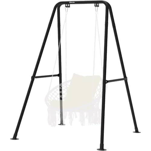 Soporte para Hamaca, Soporte para Silla de Hamaca, Carga máxima de 350 Libras, Soporte para Columpio, Hamaca para Exteriores o Interiores con Soporte (Negro)