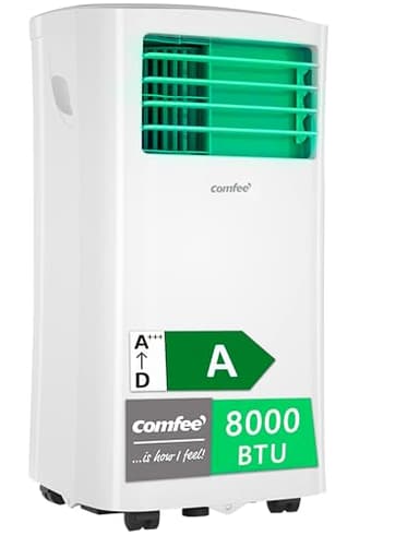 COMFEE Pingüino Aire Acondicionado Portátil 8000 BTU / 2000 Frigorías – Climatizador sin unidad exterior – Enfriador Silencioso Bajo Consumo con Kit de Ventana | 3x1 Refrigera, Ventila y Deshumidifica