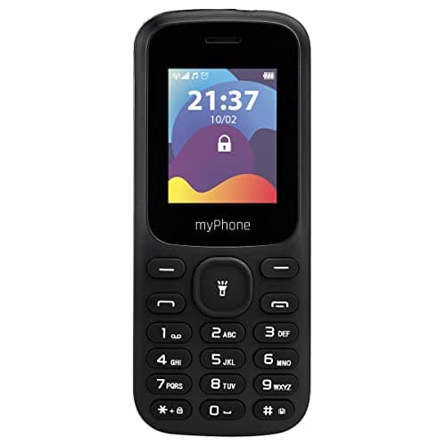 MP myPhone Fusion teléfono móvil Teclas Grandes Pantalla a Color de 1,77" Batería de 600 mAh Linterna Dual SIM Radio Bluetooth Teléfono móvil para Personas Mayores Teclas iluminadas Negro