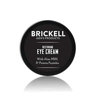 Brickell Men's Crema restauradora debajo de los ojos para hombres, bálsamo para ojos antienvejecimiento natural y orgánico para reducir la hinchazón, arrugas y ojeras, 0.5 onzas, sin perfume