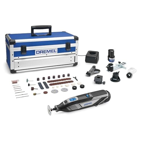 Dremel 8240 - Multiherramienta sin cable con batería de litio de 12V 2Ah, kit de 5 complementos y 65 accesorios, Velocidad variable 5000-35 000 rpm y carga rápida con estuche Platinum