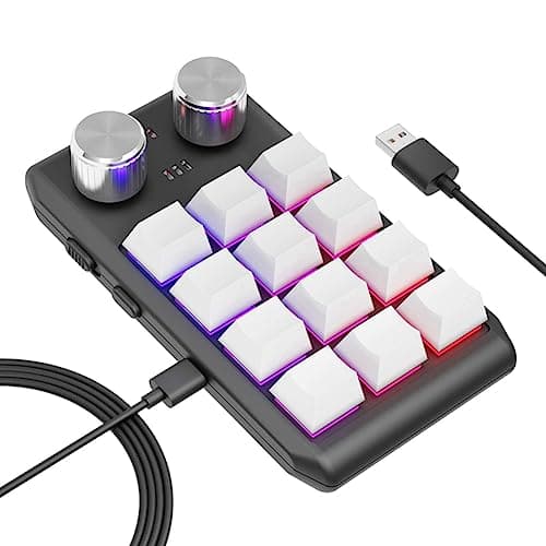 Gsrimgratoe Personalizado Volumen Botón Programación Macro Juego , 12 Teclas 2 Botón Bluetooth