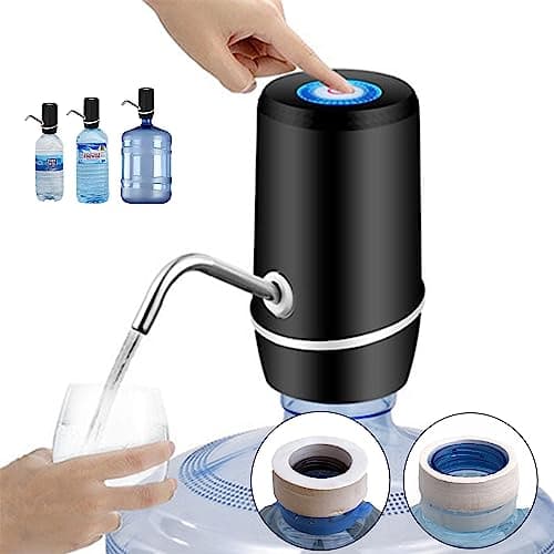 MIRTIKA Dispensador de Agua para garrafas con Adaptador para Botellas de Agua comerciales. Grifos para Botellas de Agua Mineral. Dispensadores de Agua para bidones, Bomba eléctrica Agua (Negro)