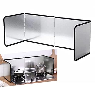CSPone Protector Salpicaduras Cocina Protector Antisalpicaduras Cocina Pantalla Antiadherente de Tres Lados de Grasa de Cocina Funda Protectora de Cocina Plegable