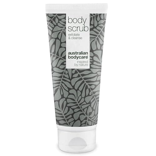 Body Scrub de Australian Bodycare, para hombres y mujeres, 200 ml | Exfoliante con aceite de árbol del té 100% nsatural | Para espinillas en la espalda o en el cuerpo, impurezas y pelos encarnados.
