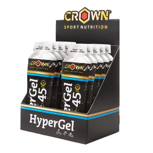 Crown Sport Nutrition HyperGel 45 (Neutro sin cafeína), gel energético alto en carbohidratos con un plus de sodio.