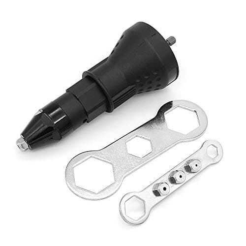 DingGreat Pistola de remache inalámbrico, Kit de herramientas eléctricas para taladro de pistola, adaptador de remache insertar tuerca de mano, negro