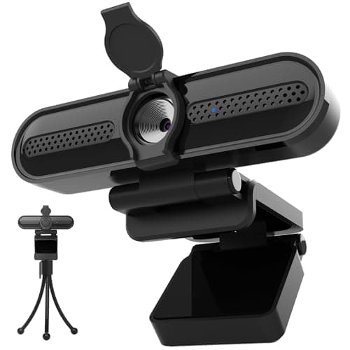 VIZOLINK W4DS Webcam 2k con Micrófonos, Cámara Web Full HD con 78°Gran Angular, Coque Fijo, Tapa de Privacidad y Trípode, para Conferencia, Videollamada, Transmisión en Vivo y Aprendizaje